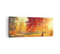 Quadro su Tela 120x50cm parco autunno albero Stampe Immagini Quadri Murale