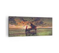 Quadro su Tela 120x50cm piano musica Stampe Immagini Quadri Moderni Murale
