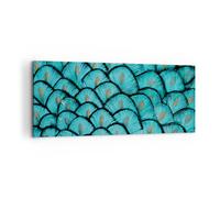 Quadro su Tela 120x50cm Piume Animali Pavone Stampe Immagini Quadri Murale