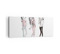 Quadro su Tela 120x50cm Ragazze moda tendenze incontro Stampe Immagini Murale
