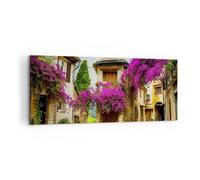 Quadro su Tela 120x50cm strada estate fiori Stampe Immagini Quadri Murale