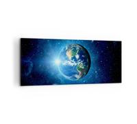 Quadro su Tela 120x50cm Terra Universo Stelle galassia Stampe Immagini Murale