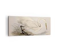 Quadro su Tela 120x50cm Uccello bianco airone Stampe Immagini Quadri Murale