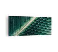 Quadro su Tela 120x50cm Verde Foglia Tropicale Stampe Immagini Quadri Murale