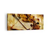 Quadro su Tela 120x50cm Violino strumento note Stampe Immagini Quadri Murale