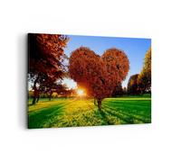 Quadri Moderni Soggiorno Albero parco primavera cuore Quadro su Tela 120x80cm Stampe da Parete Camera da Letto Cucina 1 pezzo Wall Art Canvas Grandi Decorazione Murale Grafica Immagini AA120x80-2823