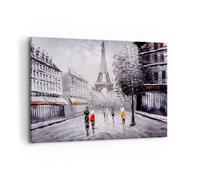 Quadro su Tela 120x80cm Architettura Parigi Eiffle francia Stampe Murale
