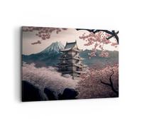 Quadro su Tela 120x80cm Asia Giappone Ciliegia Giapponese Stampe Immagini Murale