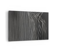 Quadro su Tela 120x80cm Astrazione Strisce In Bianco E Nero Stampe Murale
