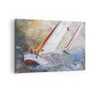Quadro su Tela 120x80cm Barca a vela immagine regata Stampe Immagini Murale