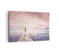 Quadro su Tela 120x80cm Bridge Donna Le Stelle Stampe Immagini Quadri Murale