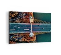 Quadro su Tela 120x80cm Bridge Siekierkowski Varsavia Stampe Immagini Murale
