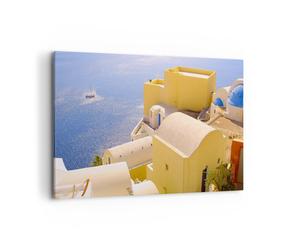 Quadro su Tela 120x80cm Casa appartamento edificio grecia Stampe Immagini Murale