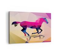 Quadro su Tela 120x80cm Cavallo animali geometria diamante Stampe Murale