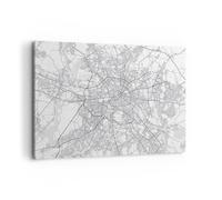Quadro su Tela 120x80cm Città mappa Berlino Stampe Immagini Quadri Murale