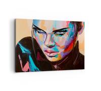 Quadro su Tela 120x80cm Donna emozioni faccia multicolore Stampe Immagini Murale