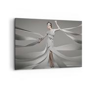 Quadro su Tela 120x80cm Donna Modello Stripes emozioni Stampe Immagini Murale