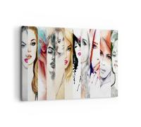Quadro su Tela 120x80cm Donne Bellezza Lady Illustrazione Stampe Immagini Murale