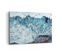 Quadro su Tela 120x80cm Fenicotteri Caraibi Uccelli Stampe Immagini Murale