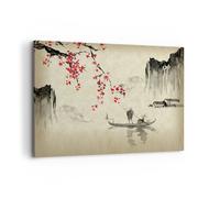 Quadri Moderni Soggiorno Fiore Ciliegie Giappone Quadro su Tela 120x80cm Stampe da Parete Camera da Letto Cucina 1 pezzo Wall Art Canvas Grandi XXL Decorazione Murale Grafica Immagini AA120x80-5020
