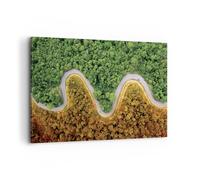 Quadro su Tela 120x80cm Fotografia aerea modo foresta Stampe Immagini Murale