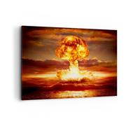 Quadro su Tela 120x80cm Guerra bomba nucleare funghi apocalisse Stampe Murale