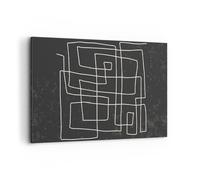 Quadro su Tela 120x80cm In bianco e nero labirinto linea Stampe Immagini Murale