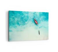 Quadro su Tela 120x80cm Isola barca nave oceano Stampe Immagini Quadri Murale