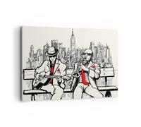 Quadro su Tela 120x80cm jazz musica musicista Stampe Immagini Quadri Murale
