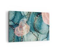 Quadri Moderni Soggiorno Liquido Oro Rosa Quadro su Tela 120x80cm Stampe da Parete Camera da Letto Cucina 1 pezzo Wall Art Canvas Grandi XXL Decorazione Murale Grafica Immagini AA120x80-4817
