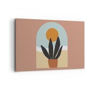 Quadro su Tela 120x80cm Minimalista Finestra Fiore Stampe Immagini Quadri Murale