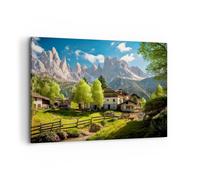 Quadro su Tela 120x80cm Montagne Paesaggio Alpi Stampe Immagini Quadri Murale