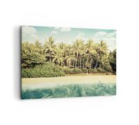 Quadro su Tela 120x80cm Natura spiaggia palme Stampe Immagini Quadri Murale