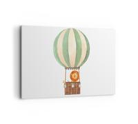 Quadro su Tela 120x80cm Palloncino Leone Bambini Stampe Immagini Quadri Murale