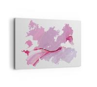 Quadro su Tela 120x80cm Pastello Carta Geografica Stampe Immagini Murale