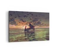 Quadro su Tela 120x80cm piano musica Stampe Immagini Quadri Moderni Murale