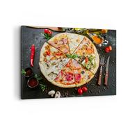 Quadro su Tela 120x80cm pizza formaggio pomodoro Stampe Immagini Quadri Murale