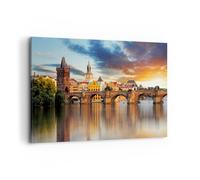 Quadro su Tela 120x80cm Ponte storia fiume Stampe Immagini Quadri Moderni Murale