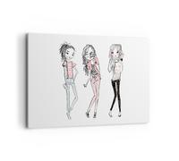 Quadro su Tela 120x80cm Ragazze moda tendenze incontro Stampe Immagini Murale
