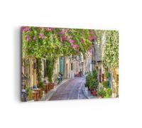 Quadro su Tela 120x80cm Strada decorazione fiori grecia Stampe Immagini Murale