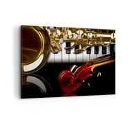 Quadro su Tela 120x80cm Tasti del pianoforte musica strumenti Stampe Murale