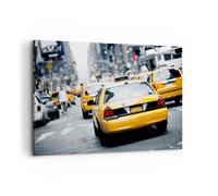 Quadro su Tela 120x80cm Taxi Via New York Stampe Immagini Quadri Moderni Murale