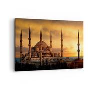 Quadro su Tela 120x80cm Tramonto istanbul Turchia viaggiare Stampe Murale