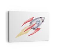 Quadro su Tela 120x80cm Un Razzo Spaziale Bambini Cosmo Stampe Immagini Murale