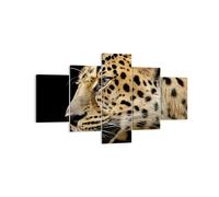 Quadro su Tela 125x70cm Animali leopardo gatto selvatico animali selvatici