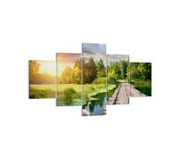 Quadro su Tela 125x70cm architettura lungomare Cigno Paesaggio Stampe Murale