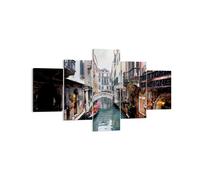 Quadro su Tela 125x70cm Barca ponte turismo venezia Stampe Immagini Murale