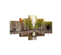 Quadro su Tela 125x70cm Canale acqua Amsterdam bici Stampe Immagini Murale