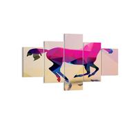 Quadro su Tela 125x70cm Cavallo animali geometria diamante Stampe Murale