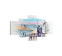 Quadro su Tela 125x70cm Coppia Amore Città ponte Stampe Immagini Quadri Murale